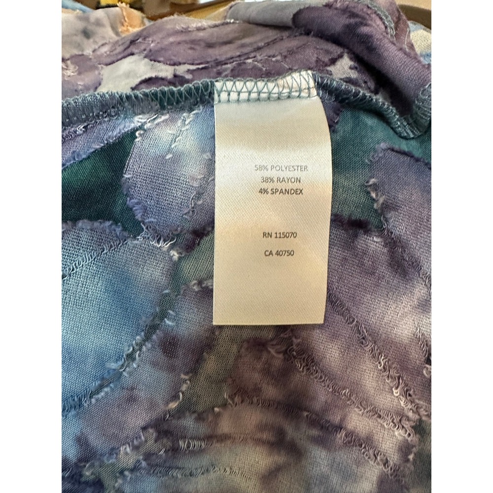 Nina Leonard Floral Burnout Midi Dress 3/4 Sleeve Blue Purple Size M NWT - Picture 4 of 11